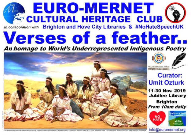 euromernet exhibition Indigenous Poetry 11 to 30 nov 2019 poster – Copy